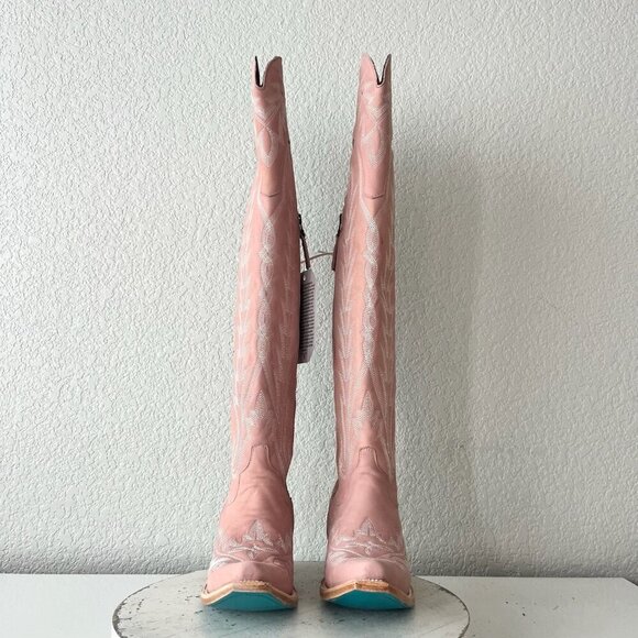 Lane LEXINGTON Over the Knee Womens Cowboy Boots 6.5 Pink Western Cowgirl Tall - Picture 7 of 15